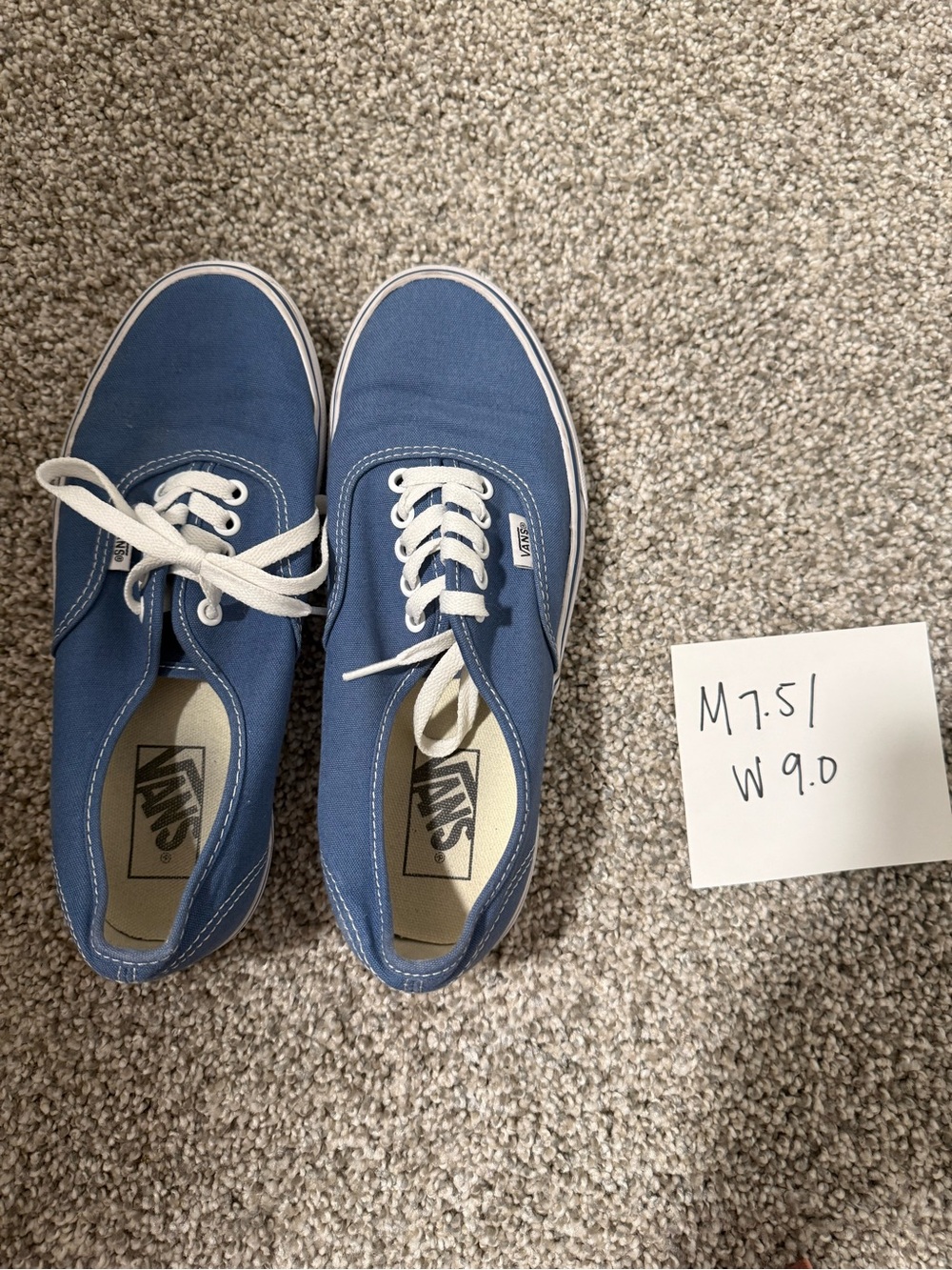 Vans Blue Canvas Low-Top Sneakers for Men